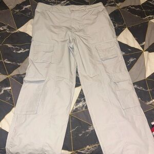 Women's Casual Cargo Pants in Light Gray